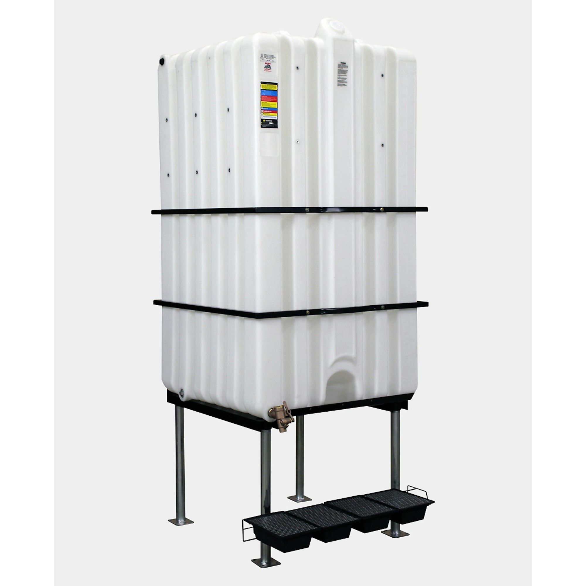 Rhino Tuff Tanks Double Ring Gravity Feed System - 310 Gal. Capacity, Roto-Molded, Stackable, Model# RTT-6500